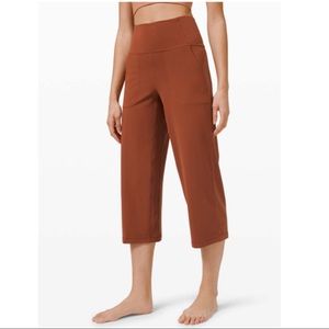 Lululemon Align™ Wide Leg Super-High-Rise Crop In Dark Terracotta Size 8 NWOTs